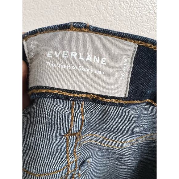 Everlane Mid-Rise Blue Stretch Denim Casual Skinny Jeans Size 26 Ankle - Picture 8 of 9